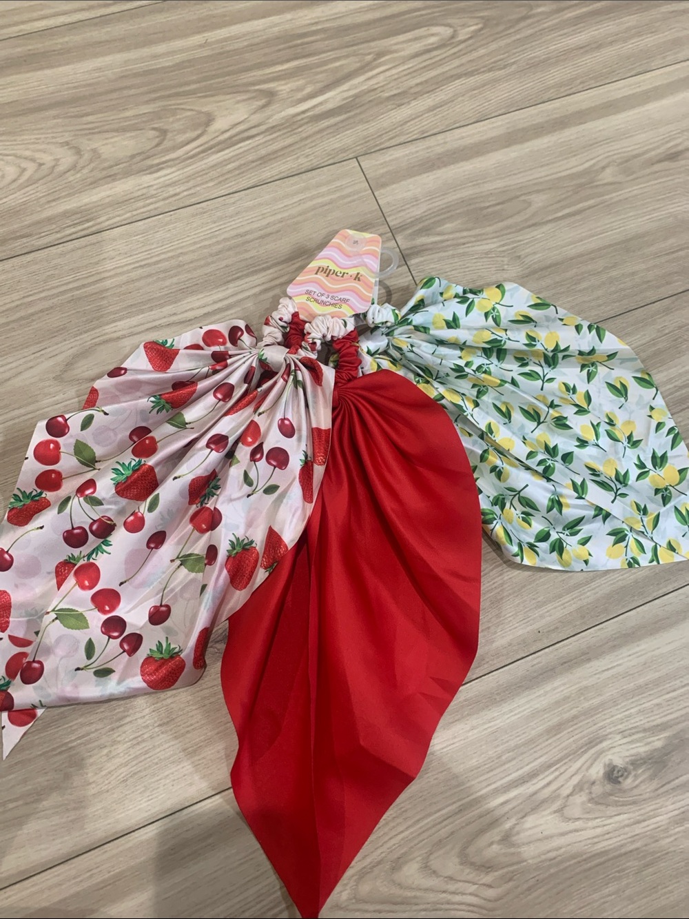 Piper K set of 3 scarf scrunchies